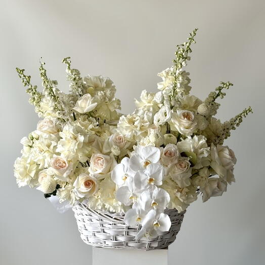 «Maldives» basket (size L) — orchid, Ohara rose, French rose