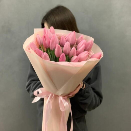 Candid - Розовый букет тюльпанов – Подарок на день рождения   и годовщина для неё