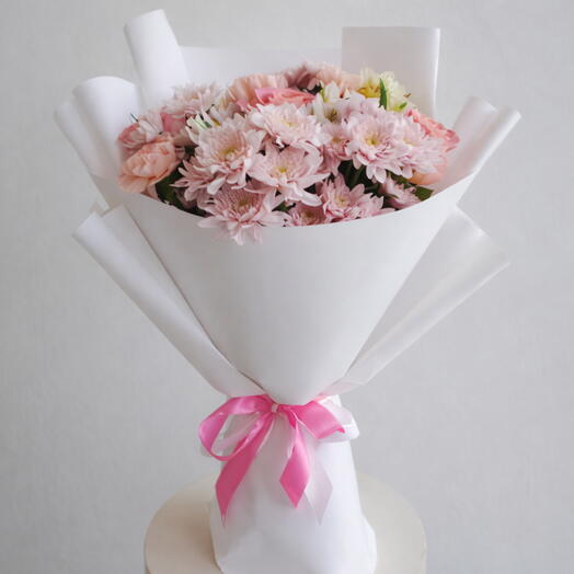 Pastel Pink   White Flower Bouquet