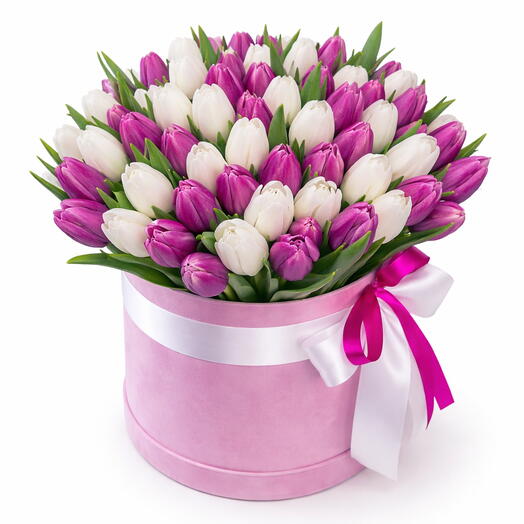 Королевский тюльпан Мист – 61 Белый   Фиолетовый