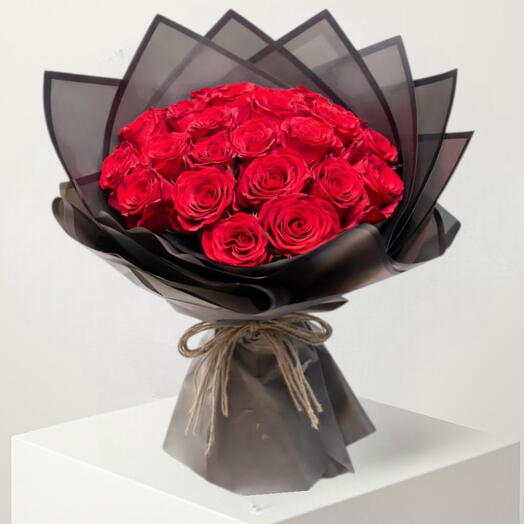 Прикосновение ко Дню святого Валентина _ букет из 35 премиальных красных роз