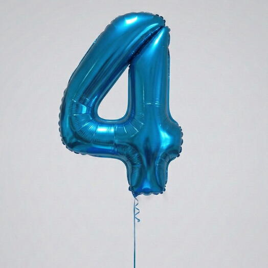 Number 4 Blue Helium Balloon 40 Inch – Large Party Balloon | Abu Dhabi