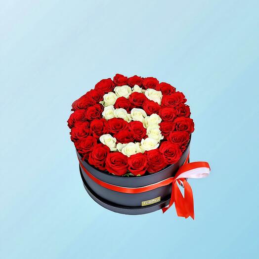 Boîte avec rose rouge en cuir -3810