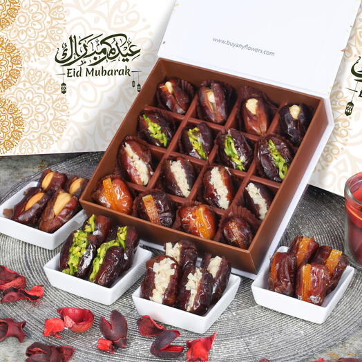 Фаршированные финики на Ид от Sweecho 16 шт золотистые