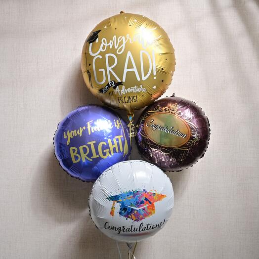 4-предметный набор воздушных шаров для выпускного - 1  6769