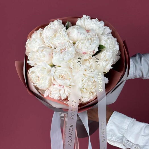 Soft Glory: Букет из 15 пионов