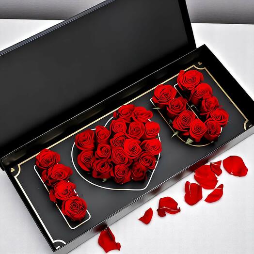 Romantic I Love You Roses in Luxury Box