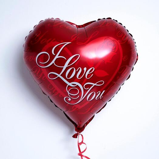 Воздушный шар в форме сердца с надписью I Love You