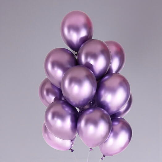 15 фиолетовых хромированных шаров