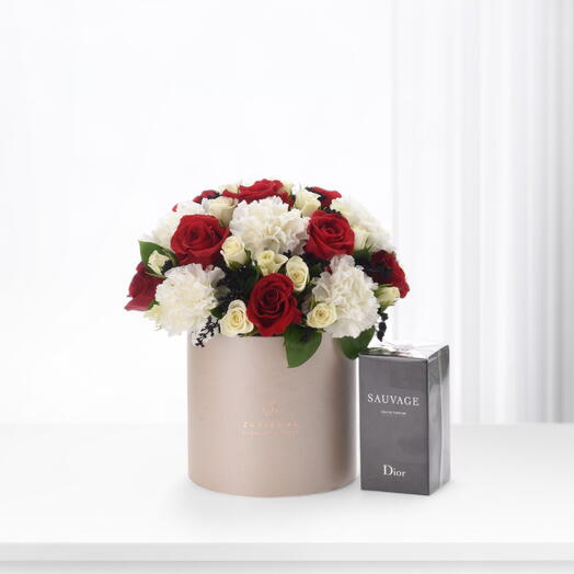 Red Sands Bloom Box Sand With Dior Sauvage Perfume