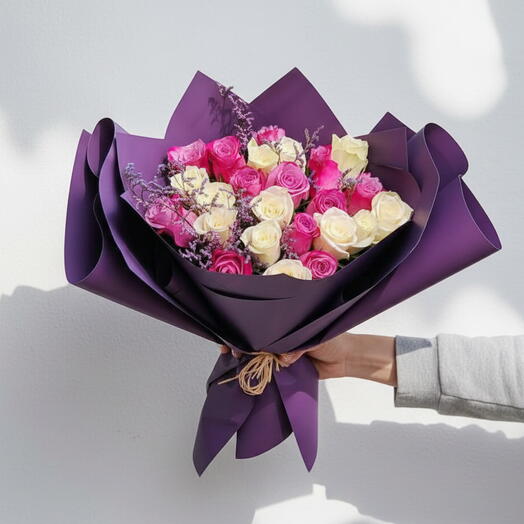 Voile violet | Bouquet de 21 roses