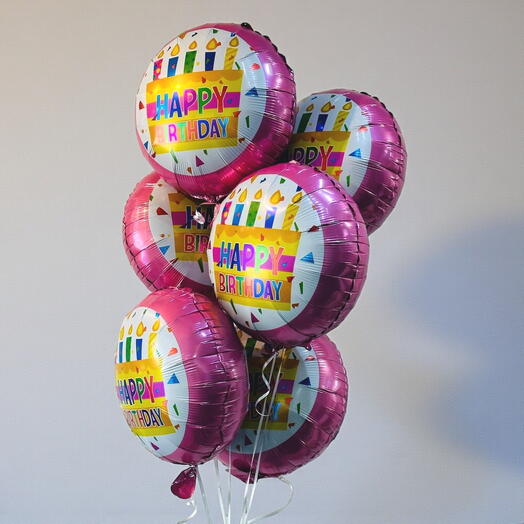 6 Happy Birthday Balloons (Bunch of 6 pcs)