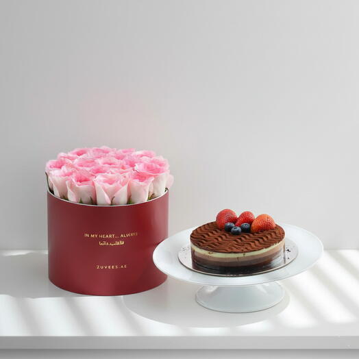 Розовый в Bloomlight В Моём Сердце Бокс Торт Комбо