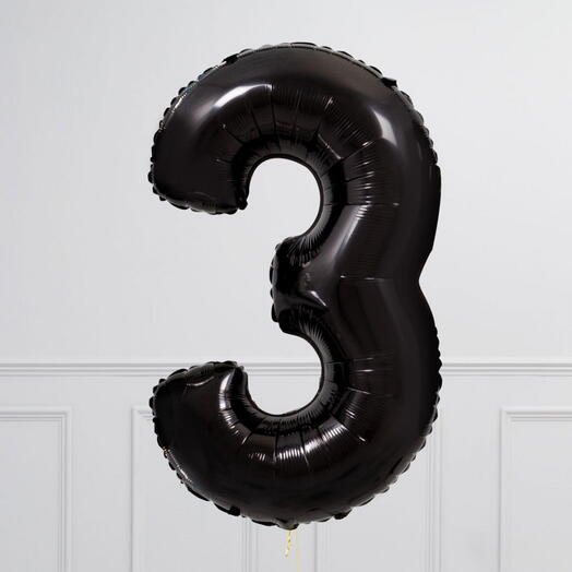 Black number 3 balloon