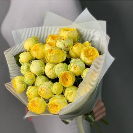 Bouquets de rose pivoine jaune -658