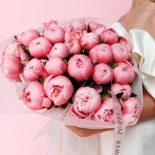 Douceur : grand bouquet de 25 pivoines