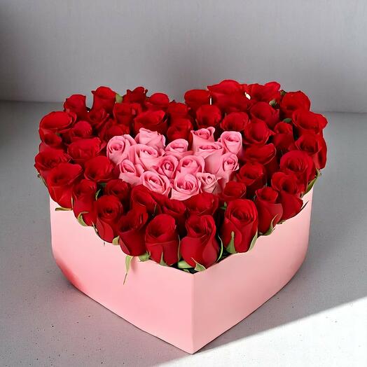 Heart Shape Rose Box Arrangement