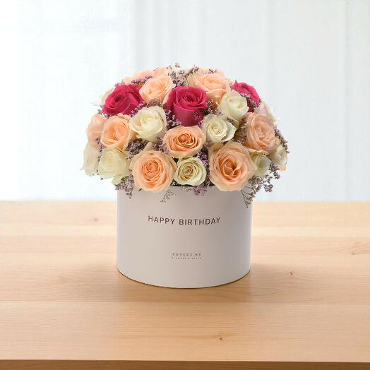 Коробка на день рождения «Сад румяных роз»