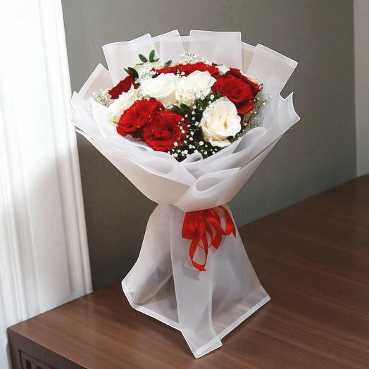 Red and White Roses
