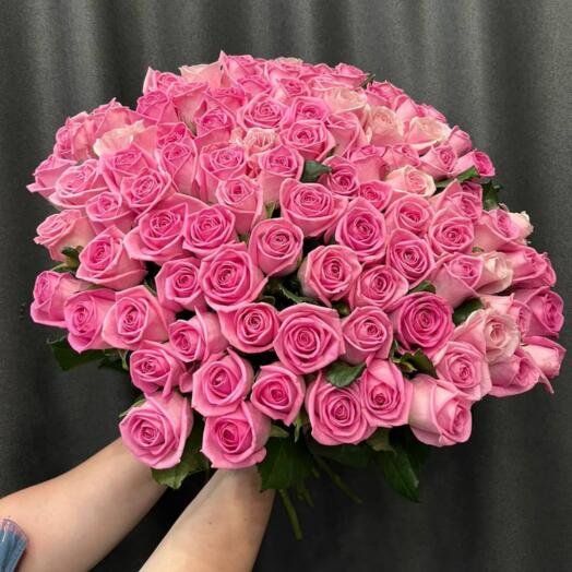Bouquet of 51 pink roses premium bloom