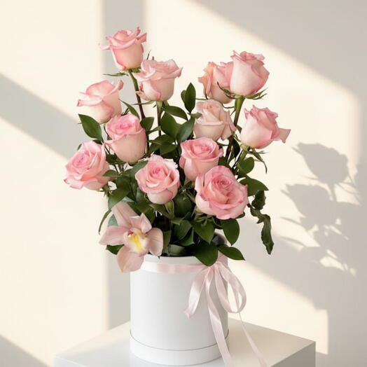 Esperance Pink Rose   Cymbidium Orchid Luxe Bouquet