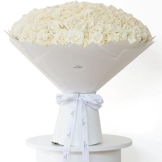 White Roses Snow Empress Bouquet