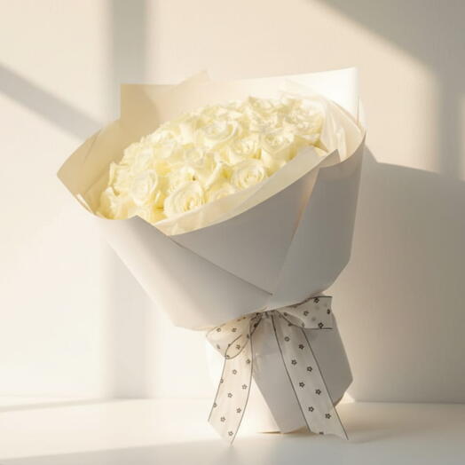 30 White Roses Premium Bouquet