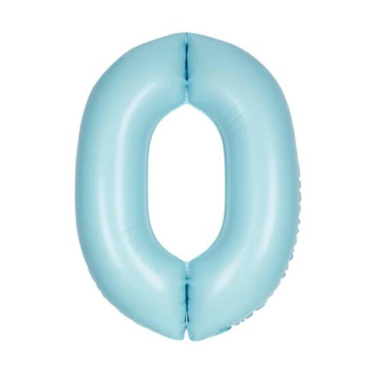 Giant Pastel Blue Number 0 Balloon