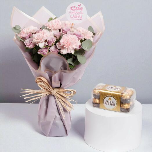 Цветочный букет «Материнская любовь» с Ferrero Rocher
