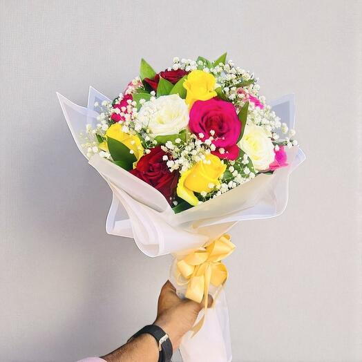 Mix colors roses bouquts