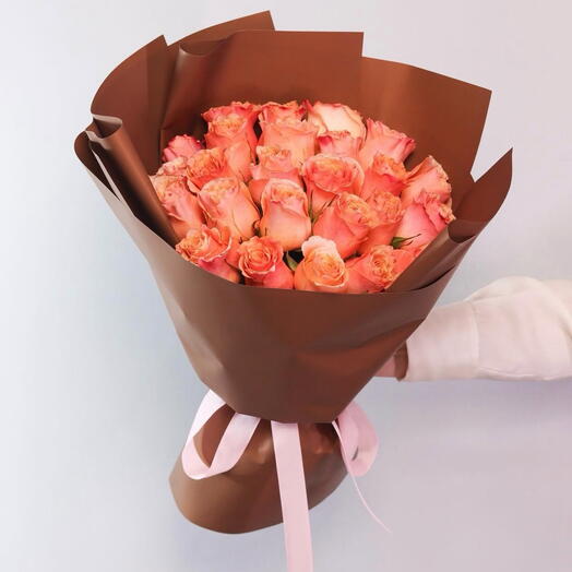 Bouquet de roses orange