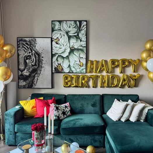 Elegant Birthday Home Decor Setup – Abu Dhabi - Birthday Setup