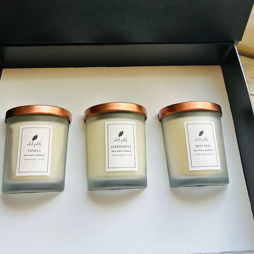 Set of 3 soy wax candles