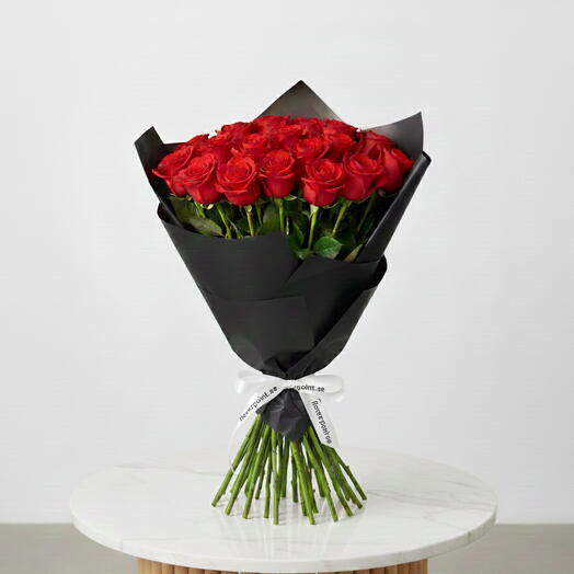 Bouquet de 21 roses rouges