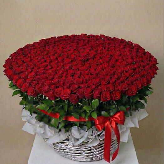 Red Eternity  501 Red Roses – Grand Basket Arrangement
