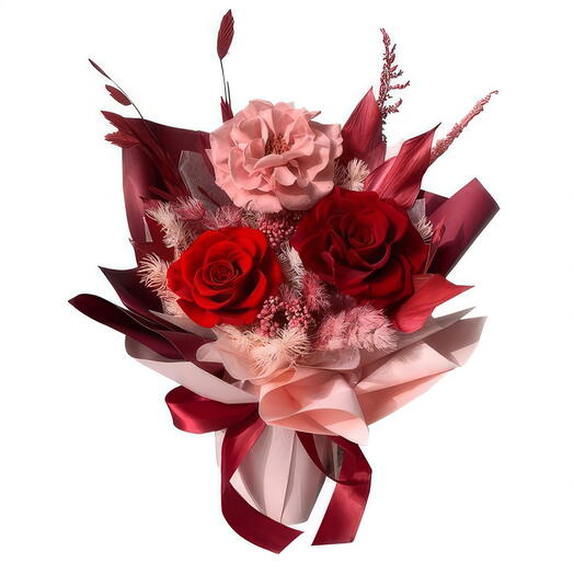 Forever Red and Blush Rose Bouquet
