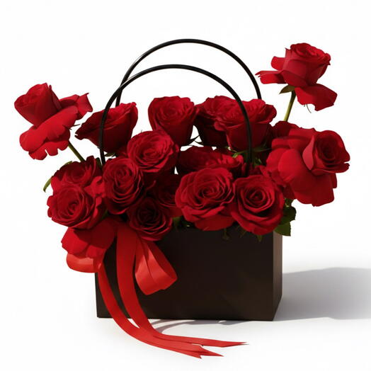 Bolsa de San Valentín con rosa roja