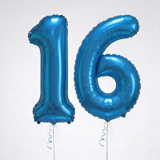 Number 16 Blue Helium Balloon 40 Inch – Sweet Sixteen Party Balloons