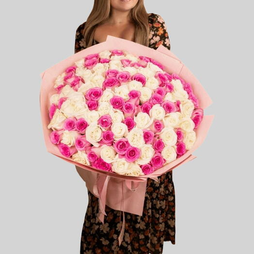 Admirable Pink And White Bunch For Mother s day Special