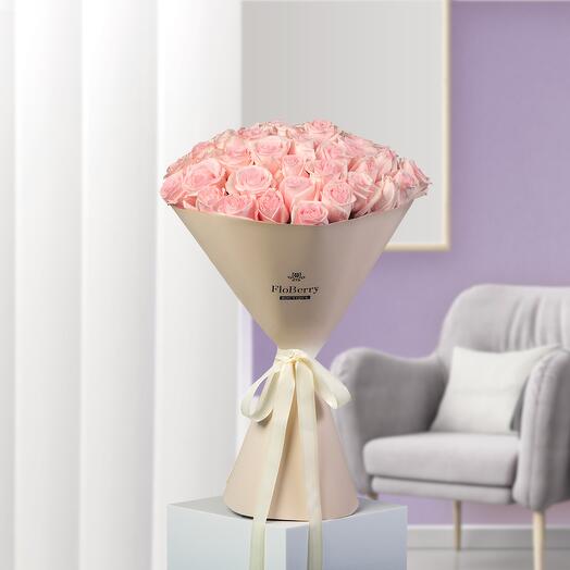 51 Light Pink Roses Sand Clock