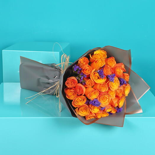 Orange rose bouquet 21