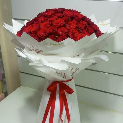 101 Red Roses Bouquet(White Wrapping)