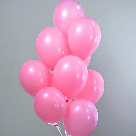 Розовые гелиевые шары набор из 12 шт.