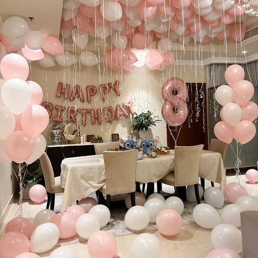 Pink and white room decor