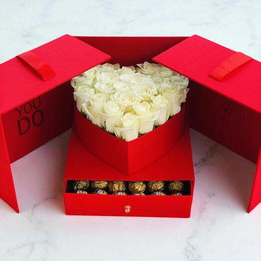 Композиция Белая страсть (красная коробка)