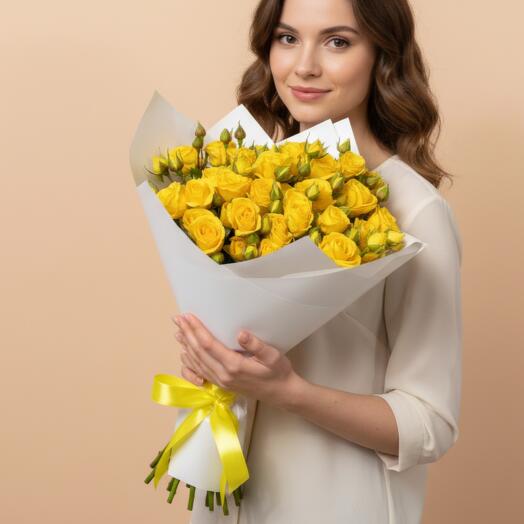 10 Yellow Spray Roses Bouquet