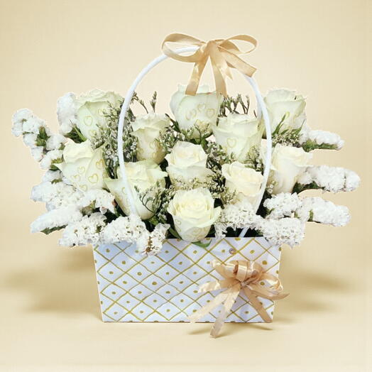 The Golden Heart White Tote