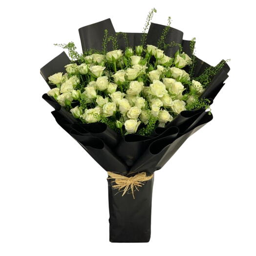 Ramo de 21 rosas blancas baby