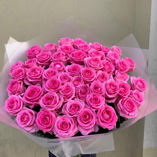Bouquet of 51 pink roses