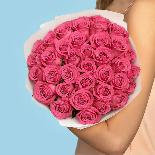 Blushing Elegance: 33 Pink Roses